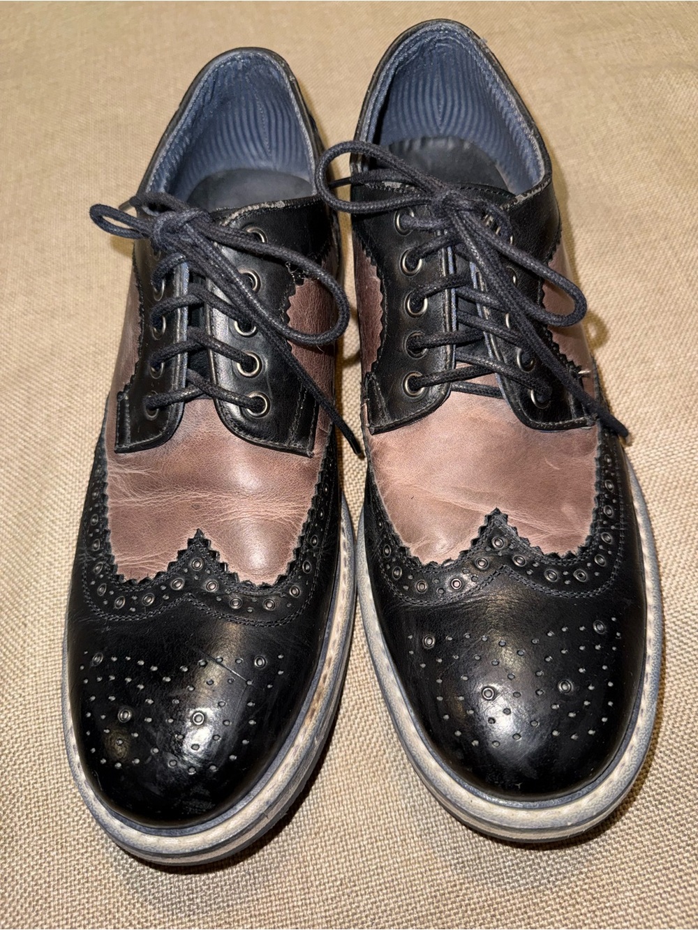 Kenneth Cole Reaction two tone Black and Brown Brogues Derby Wingtip Oxfords